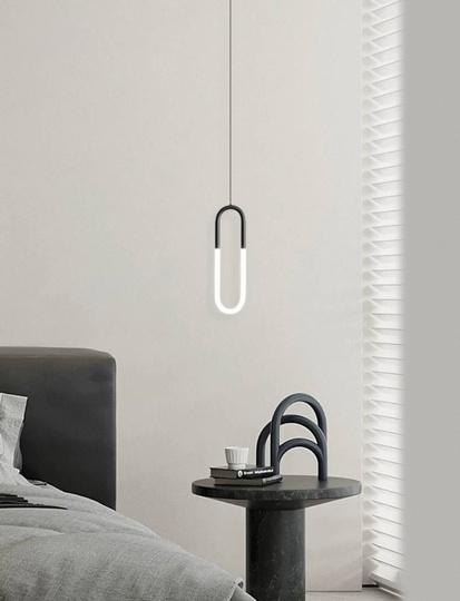 Светильник подвесной, черный, Elyfro, металл, 14*60 см, светодиодная, LED