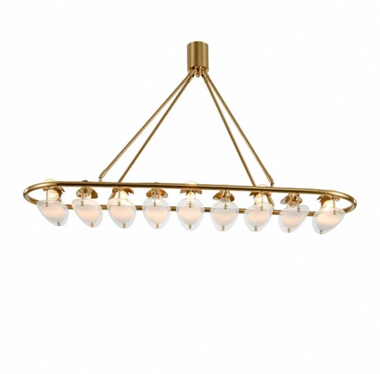 Люстра подвесная, бронза, DERYA 180*15, стекло, металл, E14.