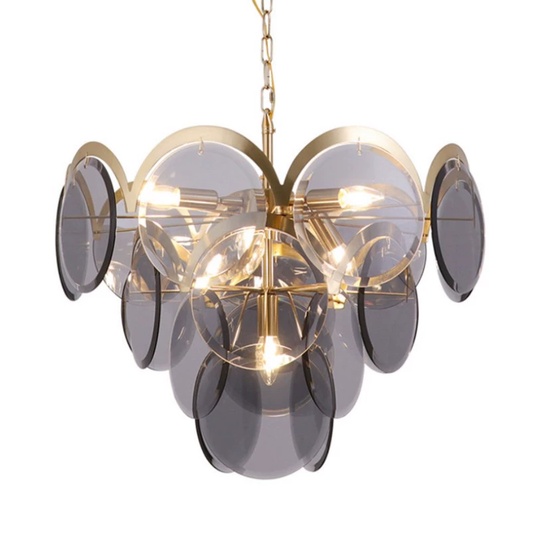 Люстра подвесная, бронза, ПММА, PATRICK 60*45 металл, E14.