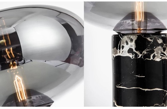 Настольная лампа ODA 32*38, дымчатый, камень