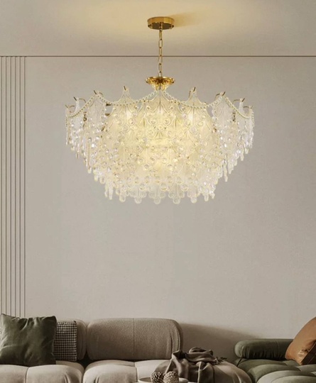 Люстра подвесная, медный, стекло, NEWSBRINGER 50*26, металл, E14.