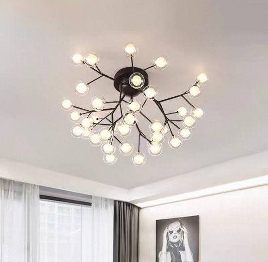 Люстра черная Elivor, металл, стекло, 88*57 см, G4