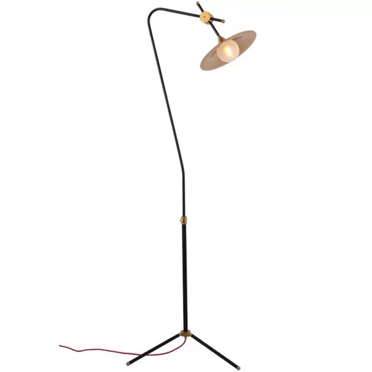 Торшер, золото, черный, Grasshopper 46*187, светодиодный, E27, металл