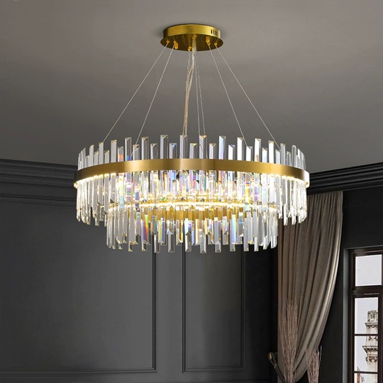 Люстра подвесная, медь, кристалл, GURBUZ 80*35, металл, LED.