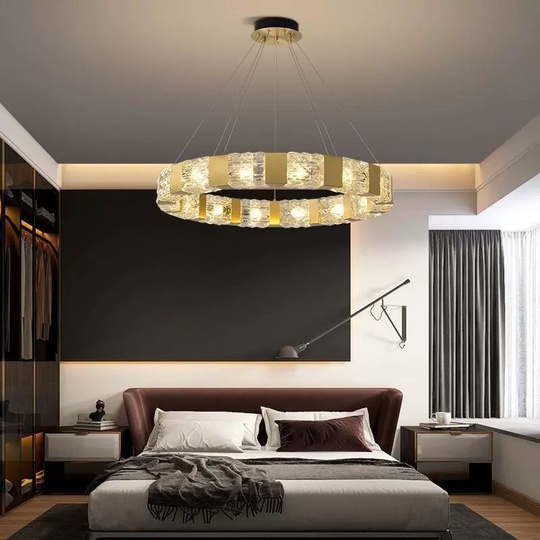 Светильник подвесной медный Alright, медь, трос 100 см, 60*10 см, G9