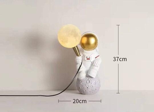 Настольная лампа, ASTRONAUT  20*37, смола, стекло, белый