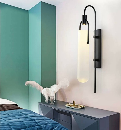 Настенный светильник, БРА DIRENC 21*80, черный, металл, LED.