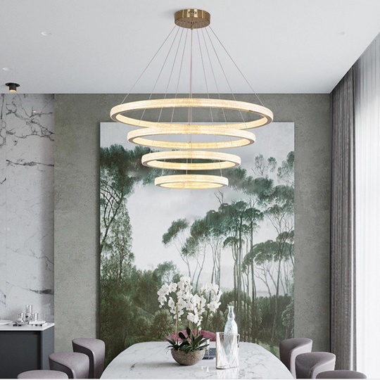 Люстра подвесная, медь, ПММА, KOBE 40*60*80*100 металл, LED.