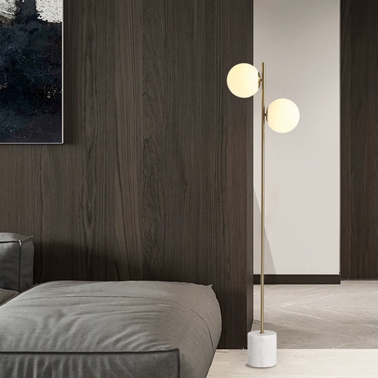 Торшер белый Zyntra, 165*36*165 см, светодиодный, Е27*2, мрамор, 5 Вт