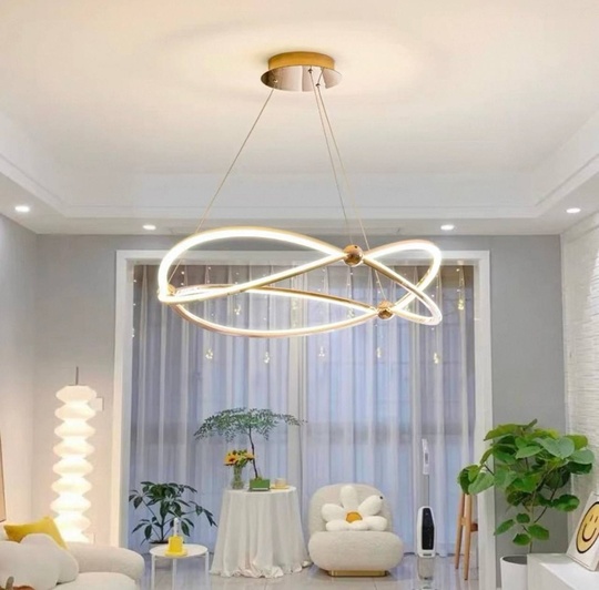 Люстра подвесная, золото, ПММА, WILL 92*120, металл, LED