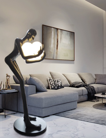 Напольный светильник черный NIC Tribeca, E27, 30 Вт, в виде человека