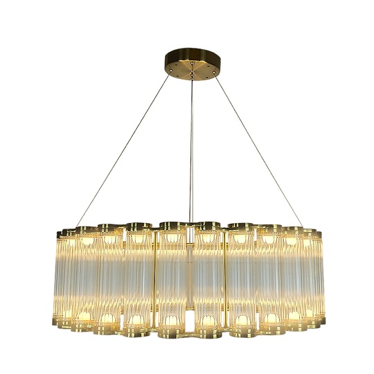 Люстра подвесная MAI HE MAI золото, 80*20 см. Beurling - светильник в золоте со стеклом, LED, 30 Вт