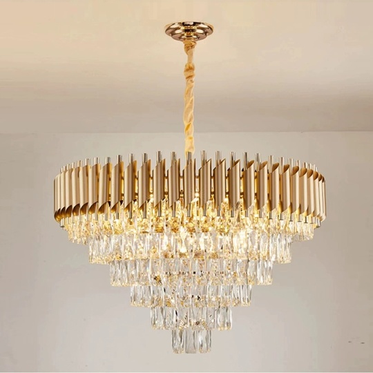 Люстра подвесная, золотой, стекло, ELEGANCE 75*50, металл, E14.