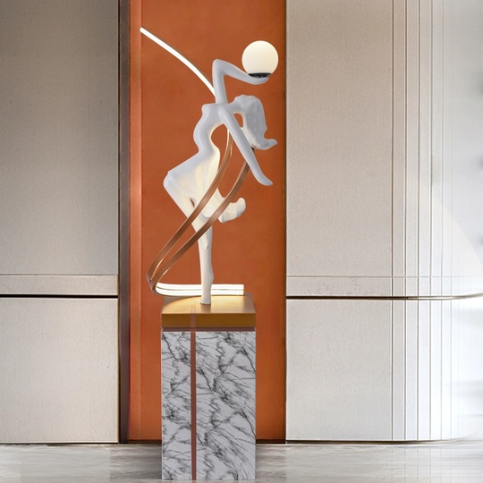 Торшер белый Ballerina 33*33*170 см, LED, Е27, смола стекловолокно, 24 Вт