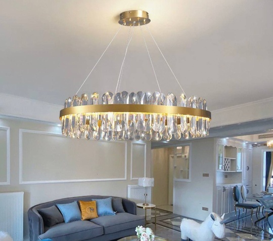 Люстра подвесная, медный, хрусталь, ELABORATIFUL 60*18, металл, LED.