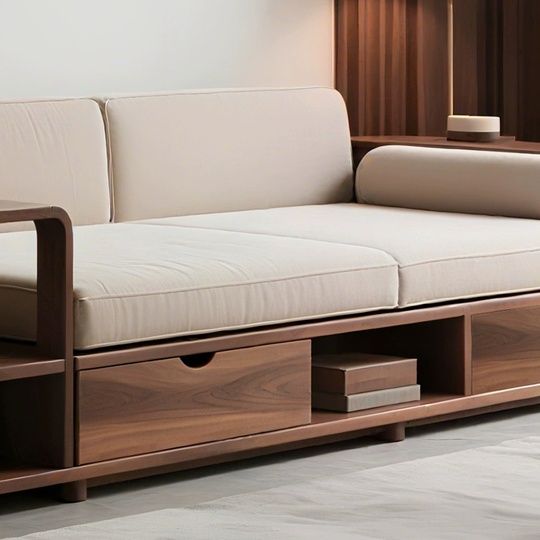 Прямой диван William ореховый, ткань, 240*100*80 см