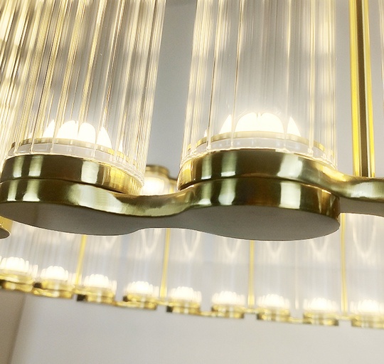 Люстра подвесная MAI HE MAI золото, 80*20 см. Beurling - светильник в золоте со стеклом, LED, 30 Вт