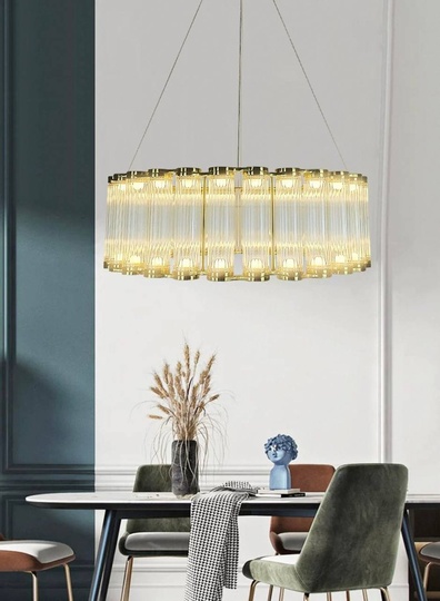 Люстра подвесная, бронза, стекло CEYIZ 60*25, металл, LED.