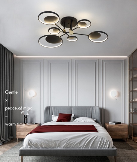 Люстра подвесная MAI HE MAI черная на 6 плафонов / 115*25. SIUS - черная люстра, LED, 83 Вт