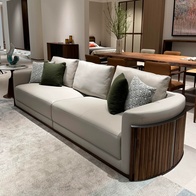 Прямой диван Cook черный орех, кожа, 190*92*90 см