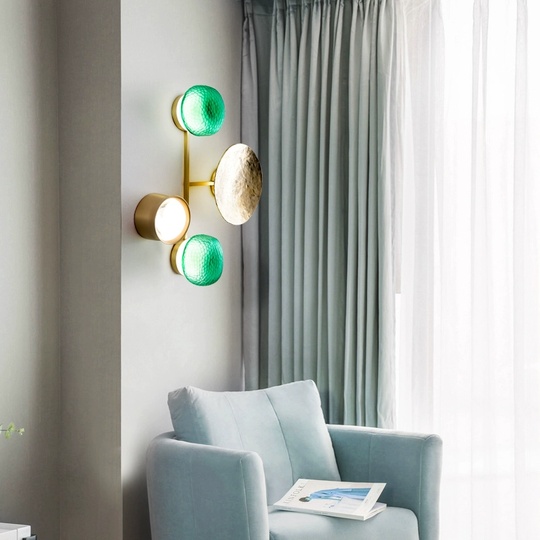 Настенный светильник медный SIMON, Бра, 32*39, медь, LED.