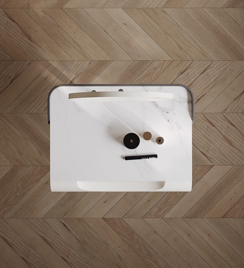 Туалетный стол сливочный 80*77*45,8 см, массив дерева, 1 ящик, с пуфом и зеркалом