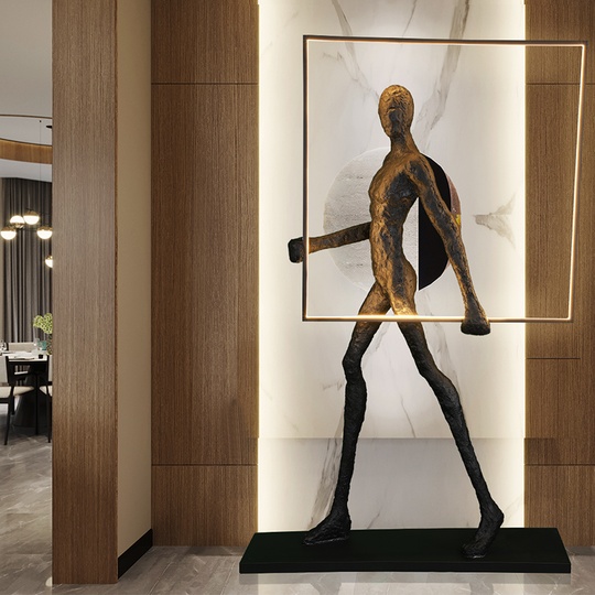 Напольный светильник - торшер черный квадрат. NIM GEO - 98*20*151, LED, 57 Вт