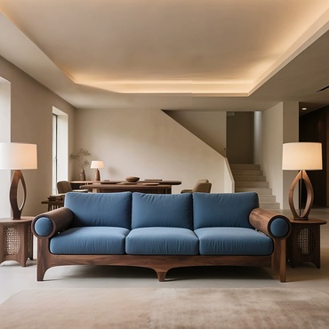 Прямой диван Gabriella темный орех, ткань, 260*85*80 см