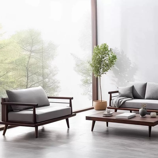 Прямой диван Brown черный орех, ткань, 240*85*85 см