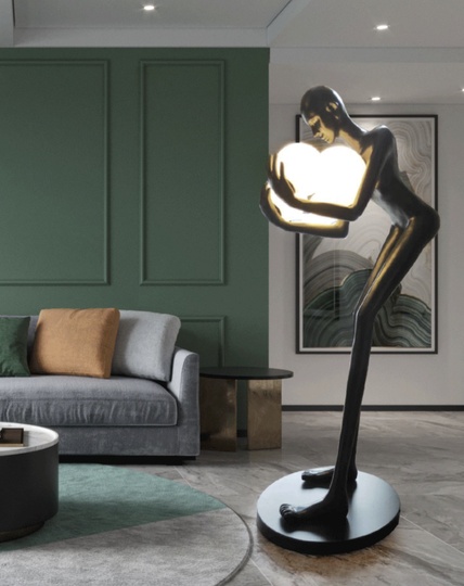 Напольный светильник черный NIC Tribeca, E27, 30 Вт, в виде человека