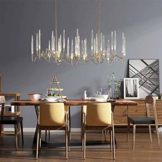 Светильник подвесной медый Elentrix, металл, трос 100 см, 160*45 см, G4