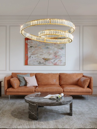 Люстра подвесная, бронза, хрусталь, ORION 60*18 металл, LED.