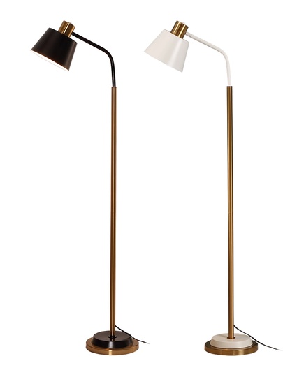 Торшер, золото, белый, Orleas 155*30, светодиодный, Е27, металл, ПММА