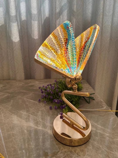 Настольная лампа бабочка BUTTERFLY Color, цветная