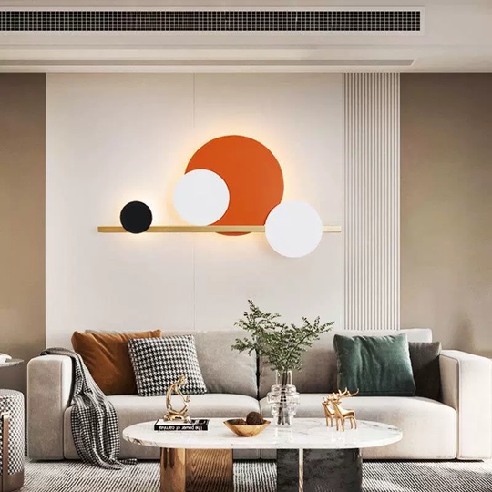 Настенный светильник, Бра MAX 60*30, оранжевый, белый, черный, медный, металл, LED.