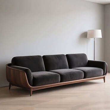 Прямой диван Heather темный орех, ткань, 240*85*80 см