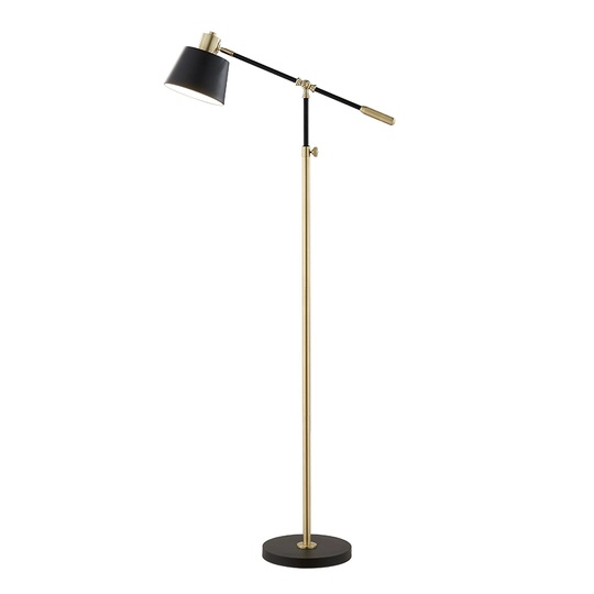 Торшер черный латунь Lumen, 120*155 см, светодиодный, Е27, металл ПММА, 12 Вт