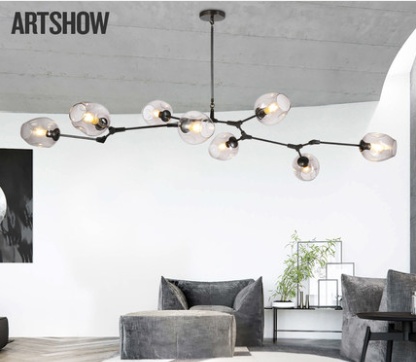 Дизайнерский светильник led 170*50 см, лампа накаливания, алюминий, стекло, навесной