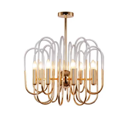 Светильник подвесной золотой Elvuma, металл, трос 100 см, 80*50 см, E14