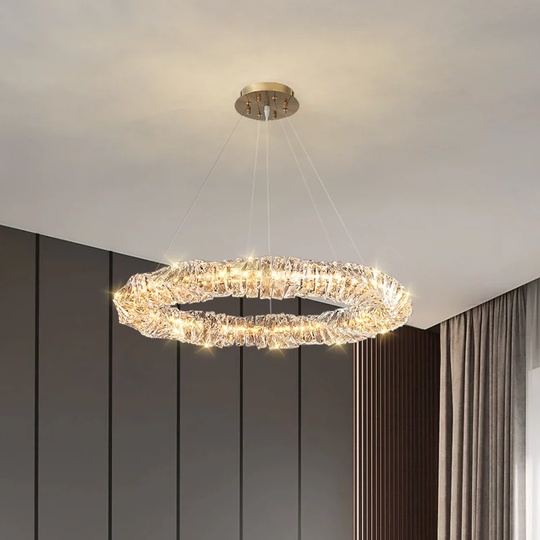 Люстра подвесная, хром, кристалл, WENDY 80*12, металл, LED.