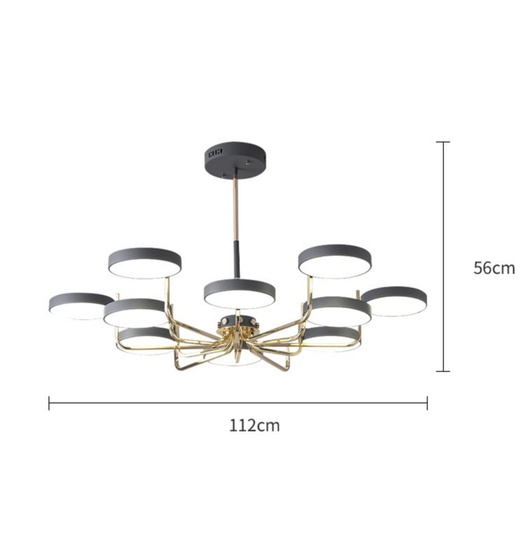 Подвесной светильник MAI HE MAI серый, 112 см. TAVIS - подвесная люстра, LED, 150 Вт