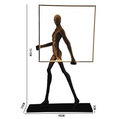 Напольный светильник - торшер черный квадрат. NIM GEO - 98*20*151, LED, 57 Вт