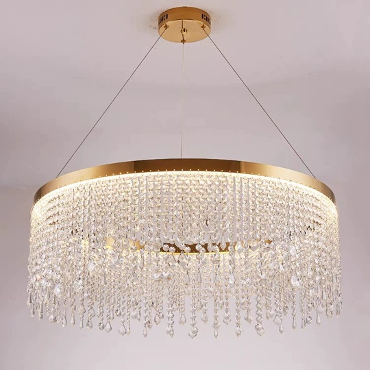 Люстра подвесная FATMA 120*30 бронза, хрусталь, металл, LED.