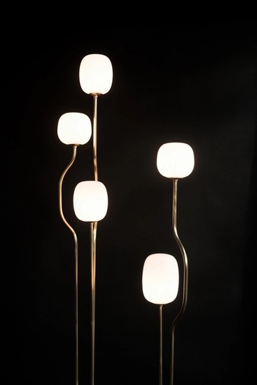 Торшер черный Virilo, 43*143 см, LED, G9*5, мрамор, 10 Вт