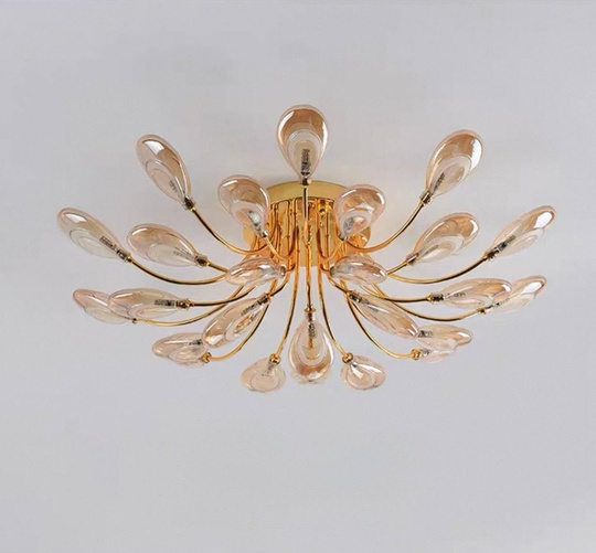 Люстра золотая Elydra, металл, стекло, 60*15 см, G4