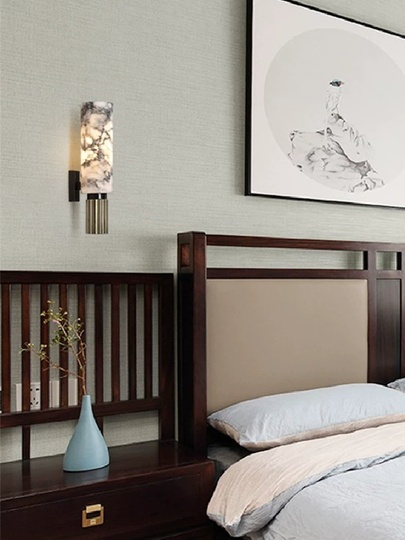 Настенный светильник EDDY, Бра 13*34, медный, мрамор, Е27.