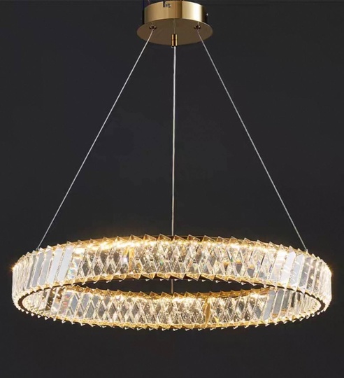 Люстра подвесная, медь, хрусталь, MASON 70*8 металл, LED