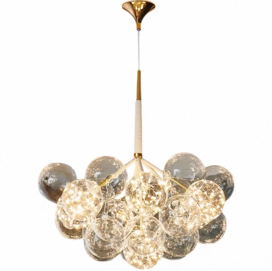 Люстра подвесная, белый, стекло, ABEY 50*65, металл, Е27