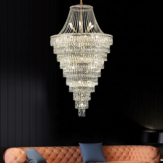 Люстра подвесная, золото, кристалл, DEVIN 100*180 металл, E14.