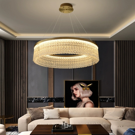 Люстра подвесная BONCUK 80*24 бронза, стекло, металл, LED.